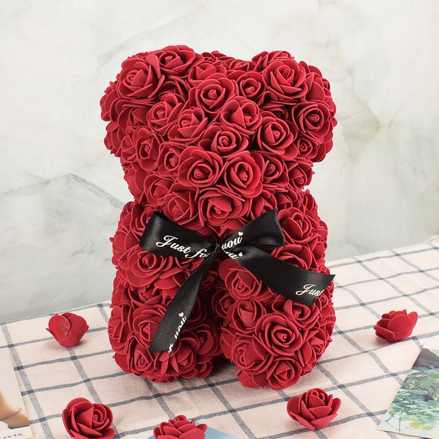 Artificial Rose Flower Bear