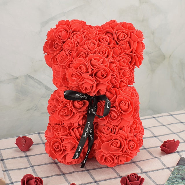 Artificial Rose Flower Bear