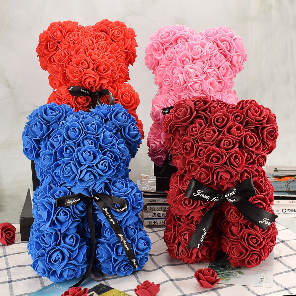 Artificial Rose Flower Bear