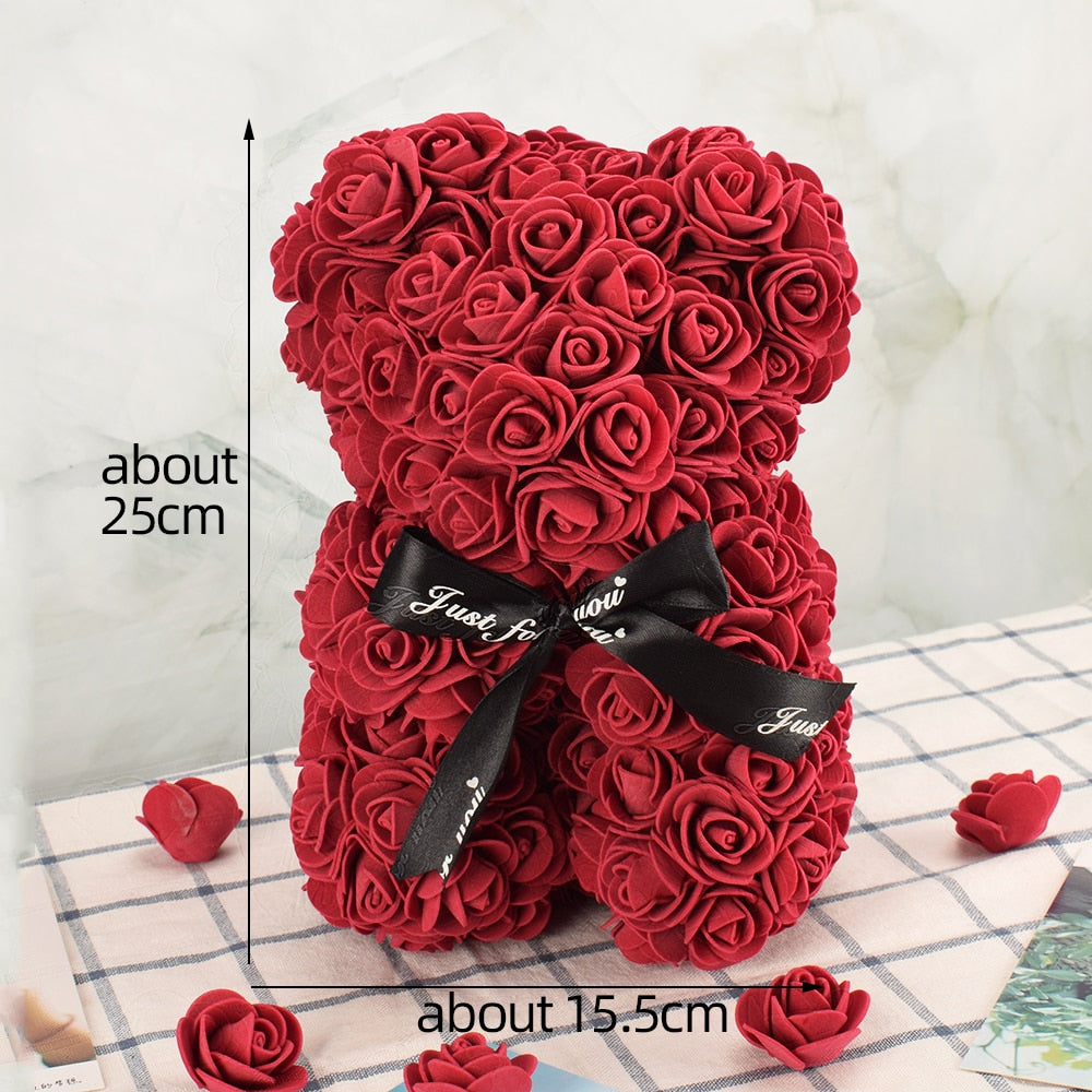 Artificial Rose Flower Bear